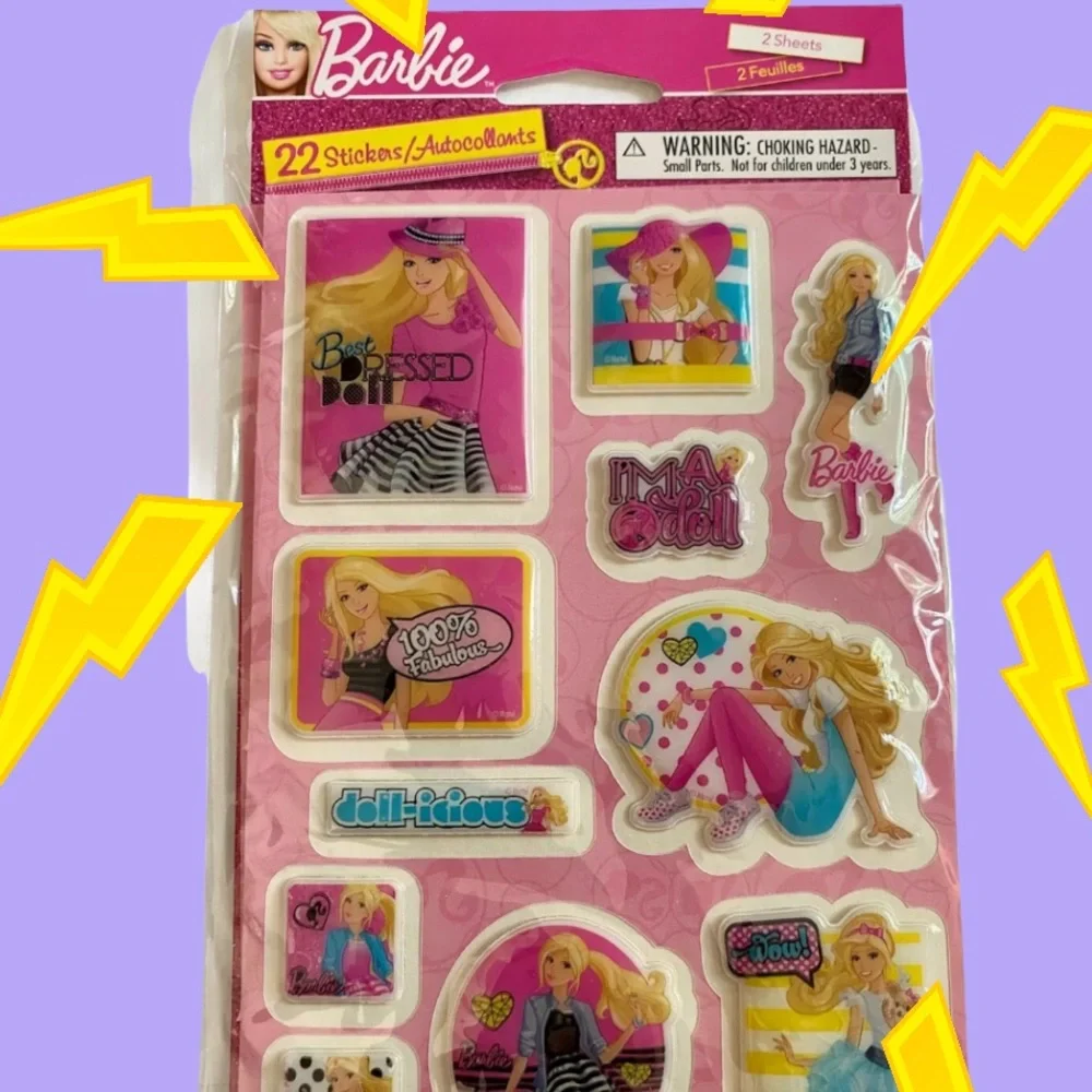 Barbie Doll Puffy Stickers Set of 22 Retro 90s Mattel SEALED NEW NOS Puff 2012
